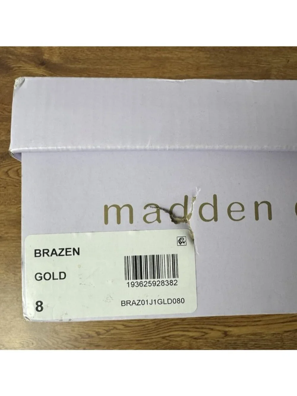 Madden Girl Brazen Two-Piece Stiletto Gold Size 8